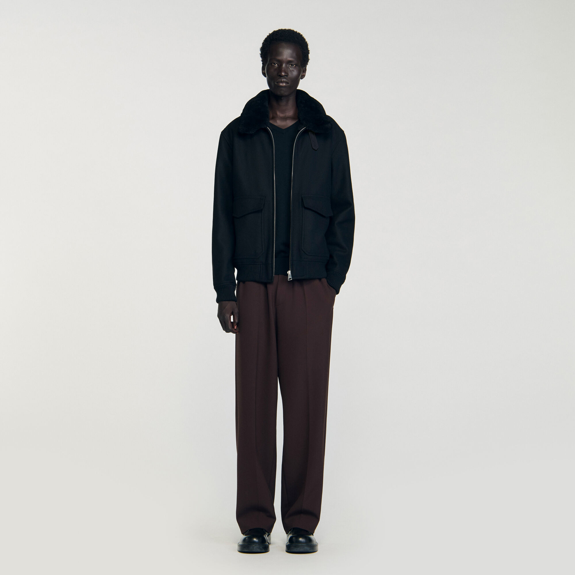 sandro homme paris バイカージャケット　ライダース　サンドロ 2025年最新】Sandro レザージャケット・ライダースの人気