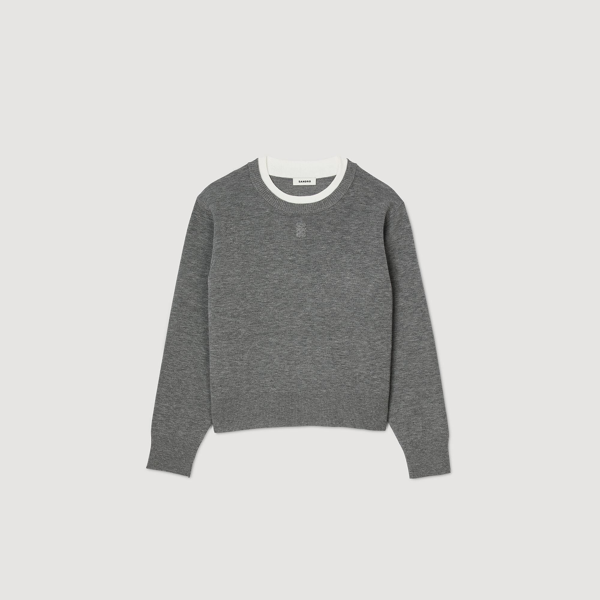 Contrast collar sweater