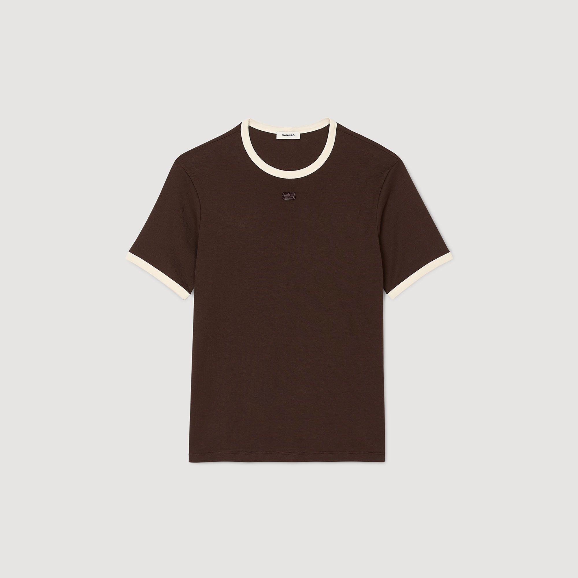 Two-tone patch T-shirt