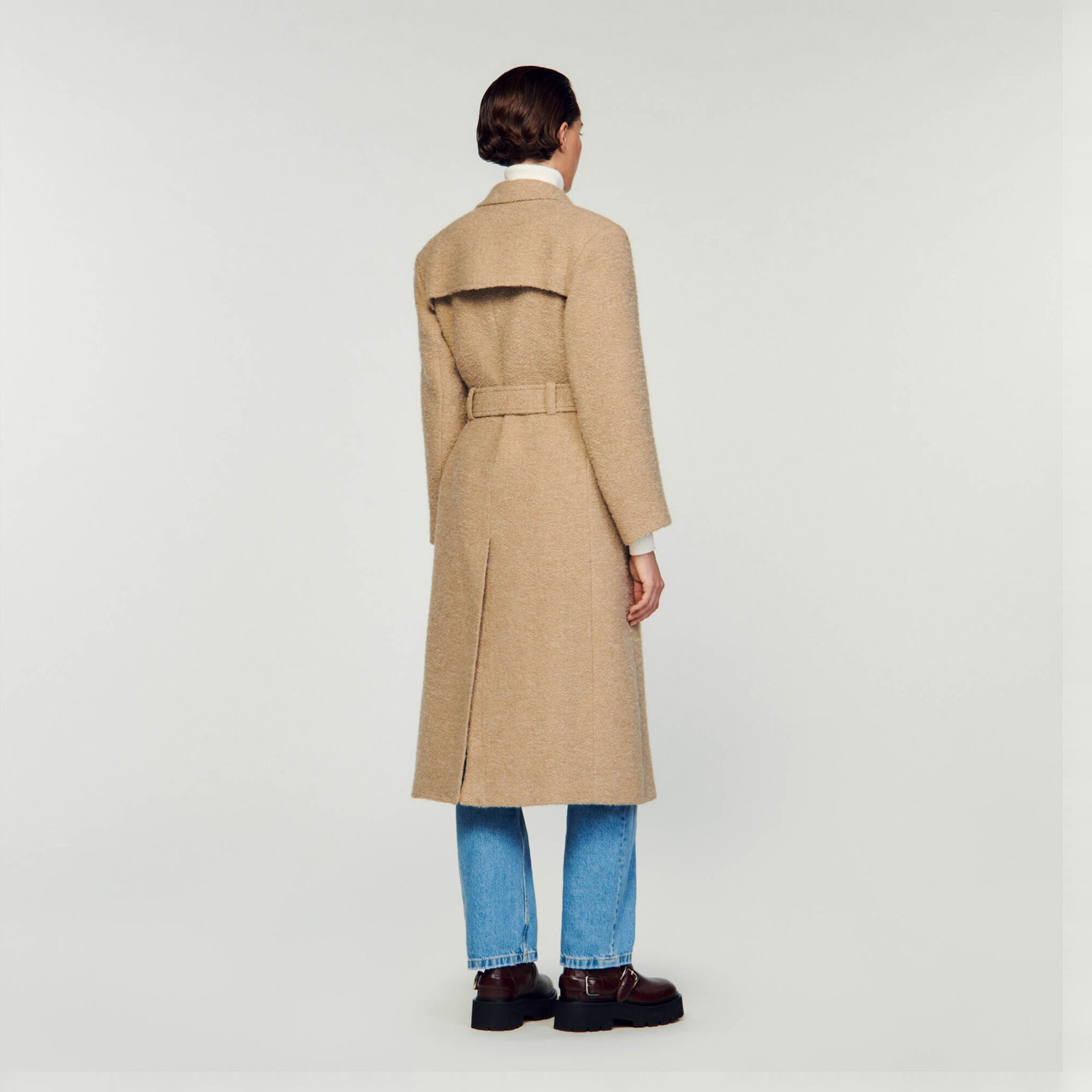 Long bouclé coat