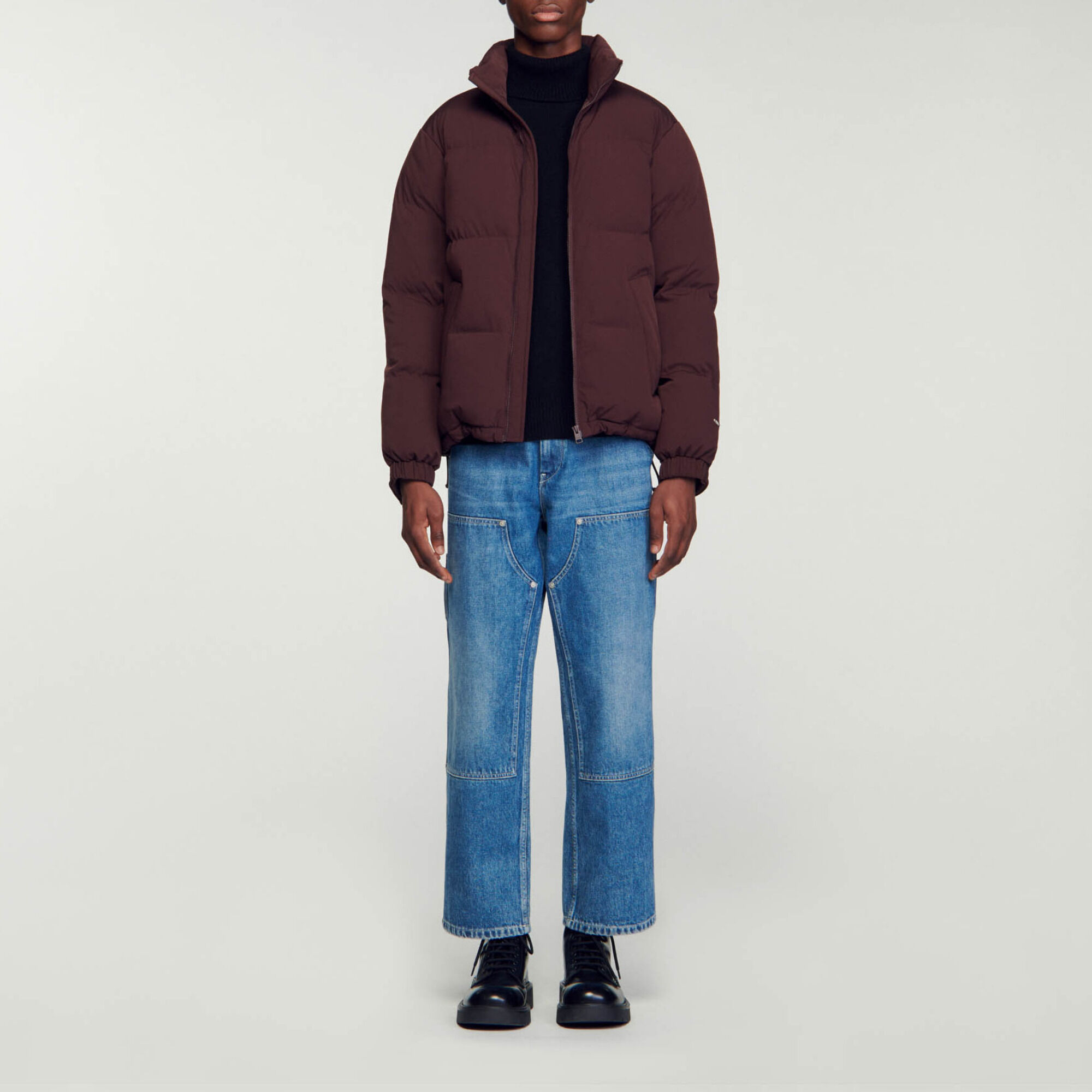 Puffer jacket with fabric sleeves 2025