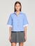Cropped small-check shirt