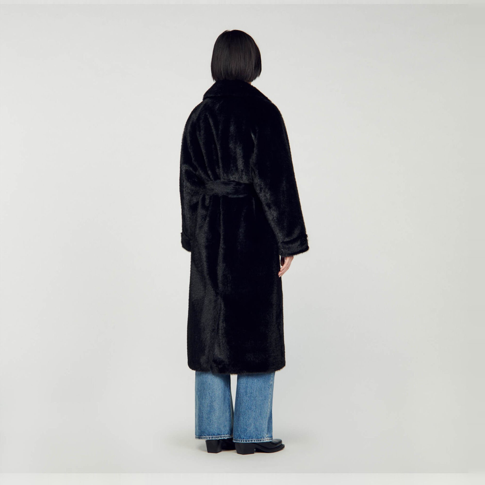 Long faux fur coat