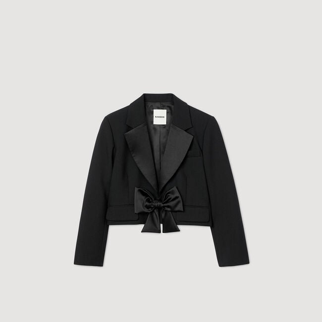Short satin bow jacket