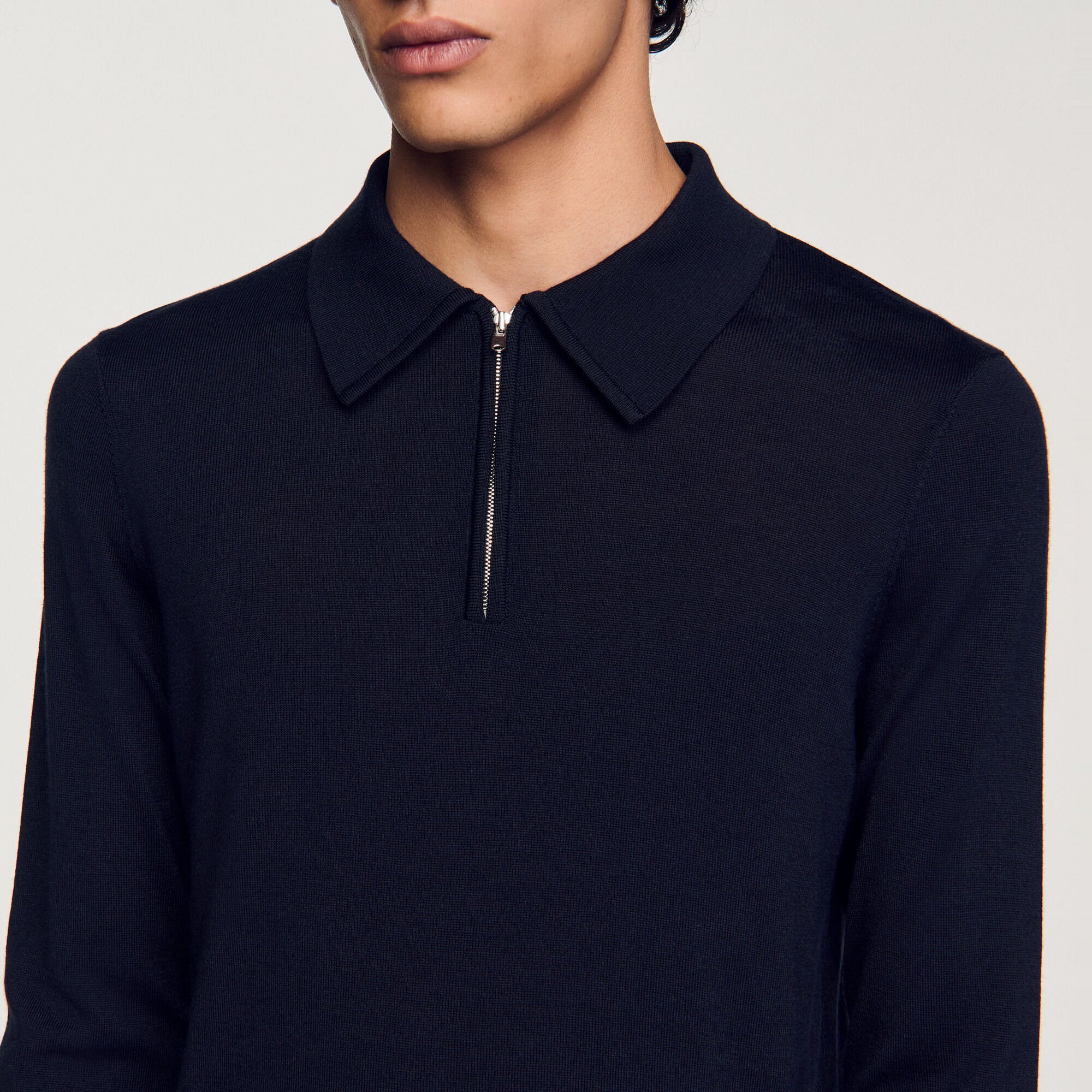 Knitted polo sweater