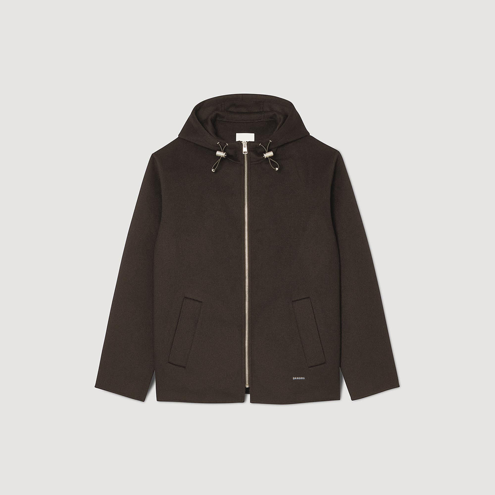 Hooded windbreaker green for Men | Sandro Paris