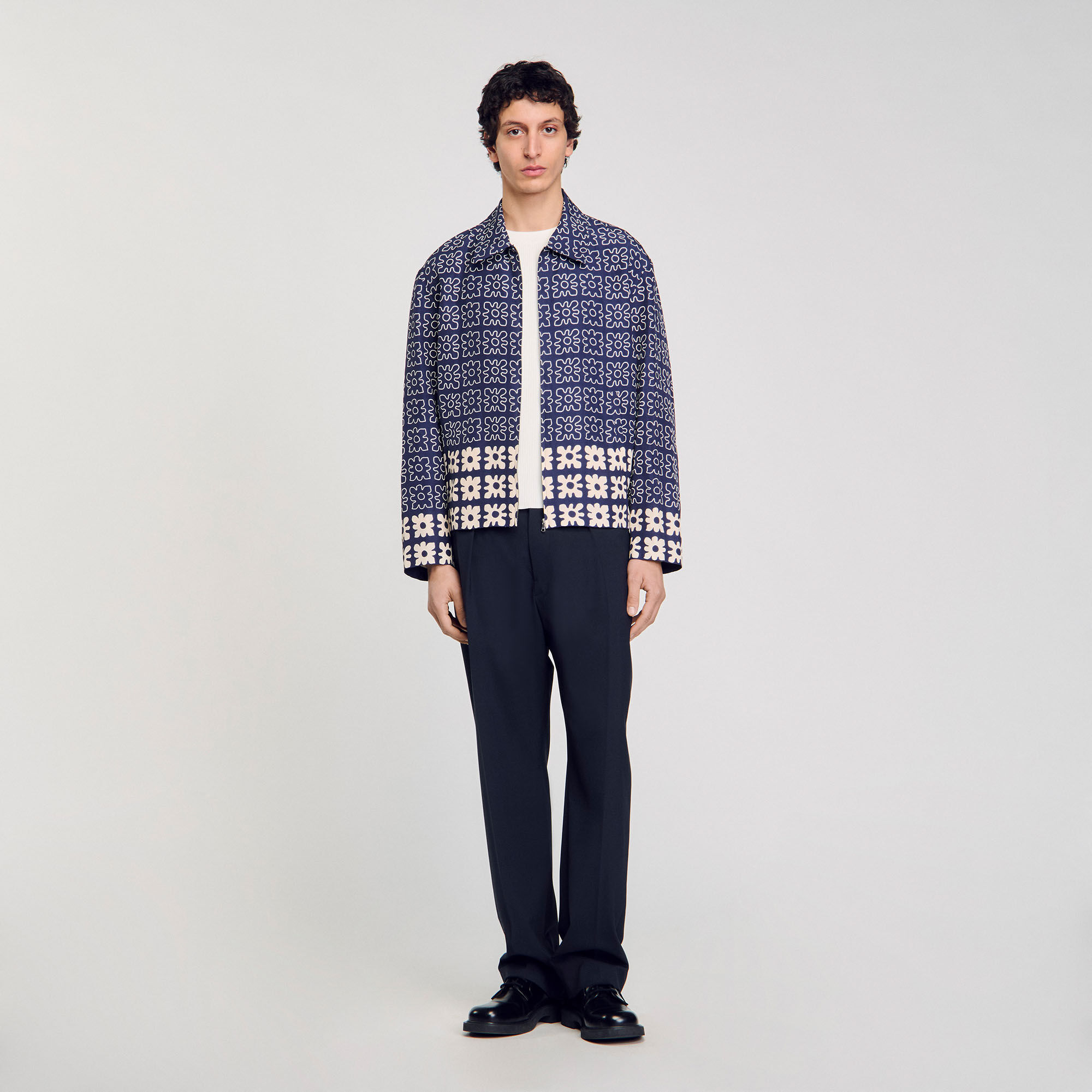 ジャケット・アウター SANDRO Wool Varsity Jacket SANDRO Paris mens wool bomber varsity jacket leather sleeves