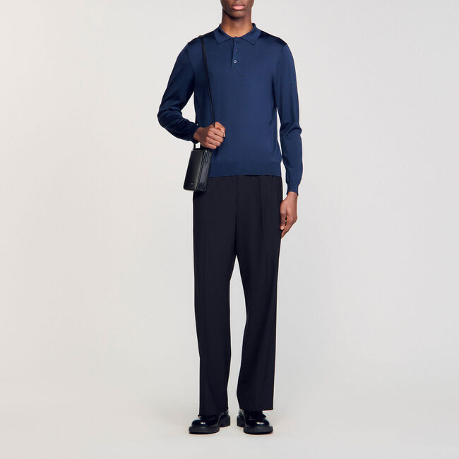 Ribbed polo shirt