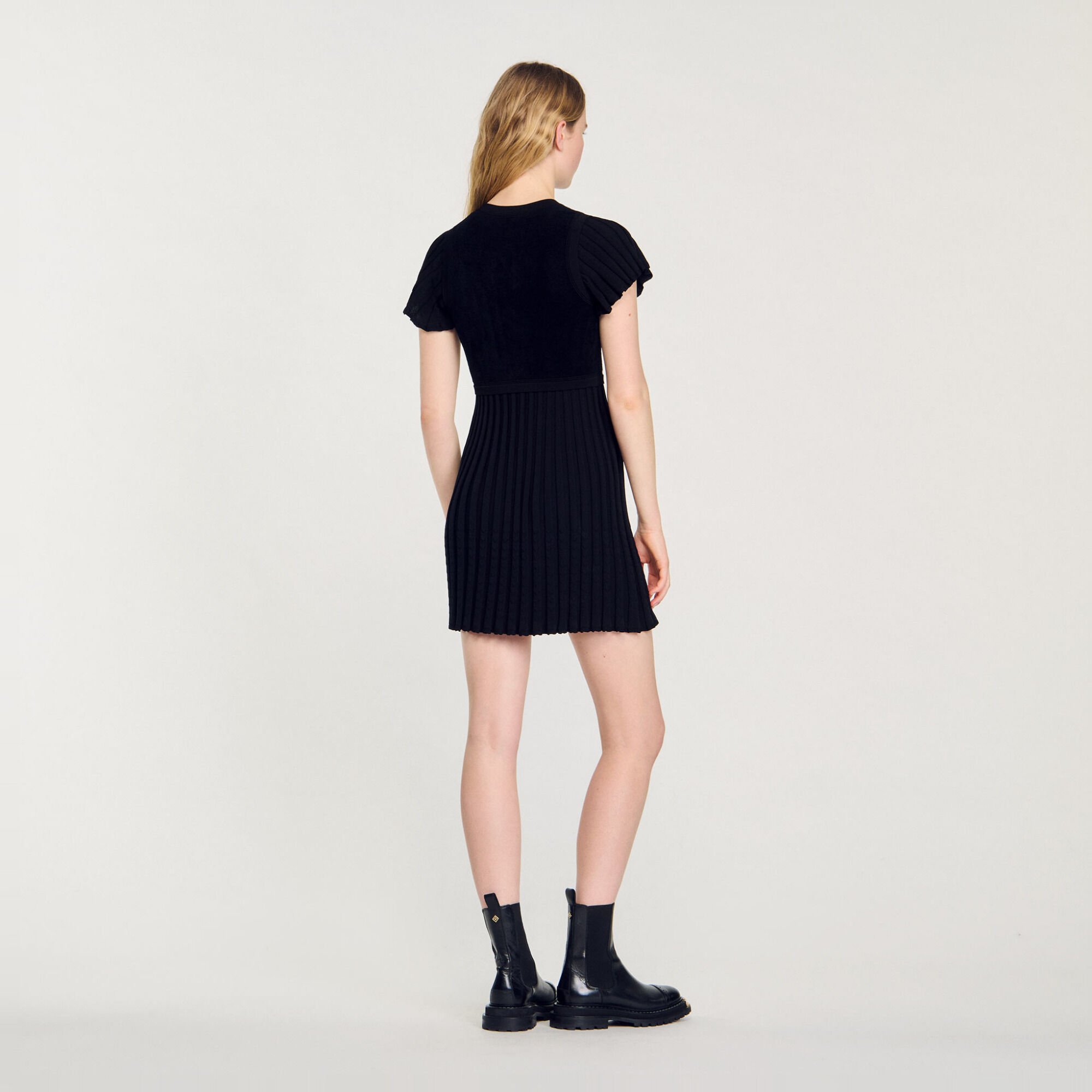 Pleated knit dress