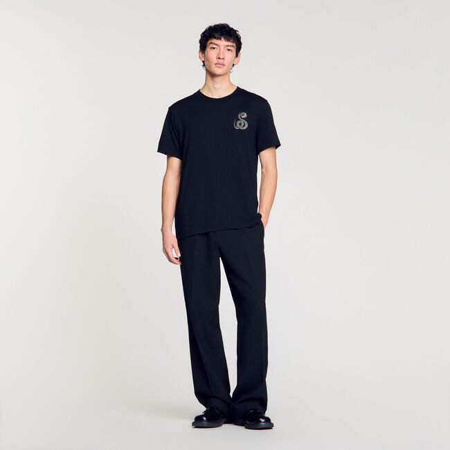 T-shirt with snake detail