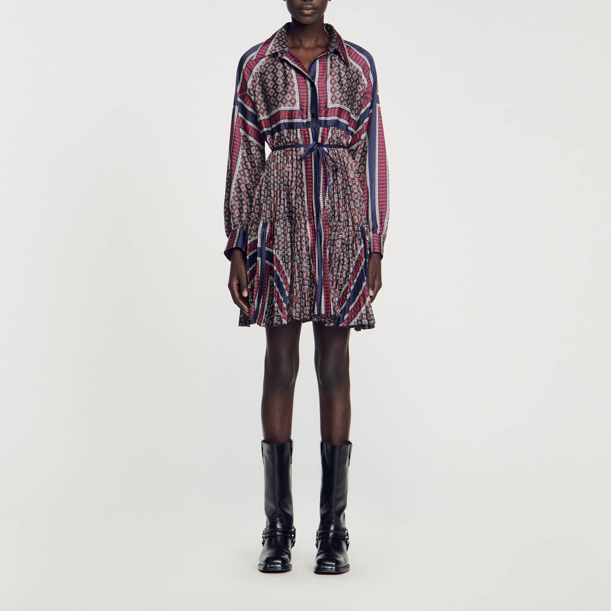 Pleated shirt dress