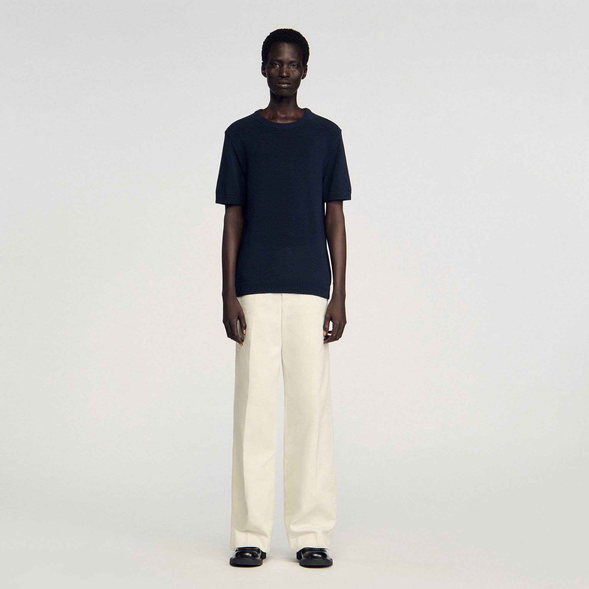 Fine knit T-shirt