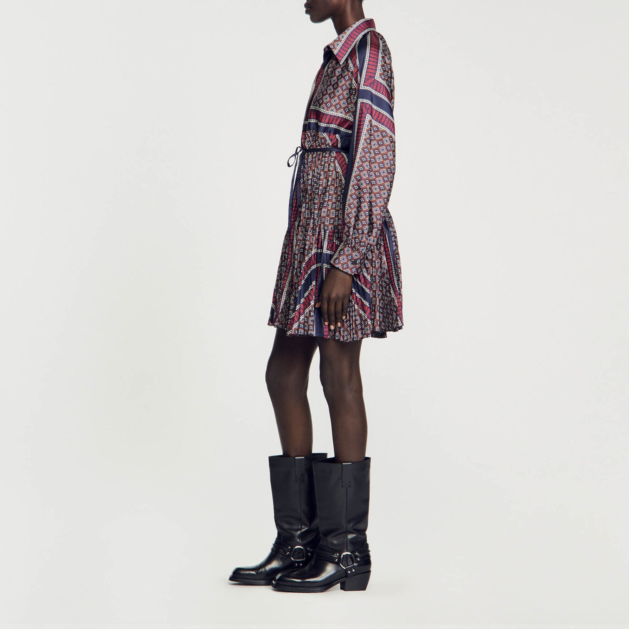 Pleated shirt dress