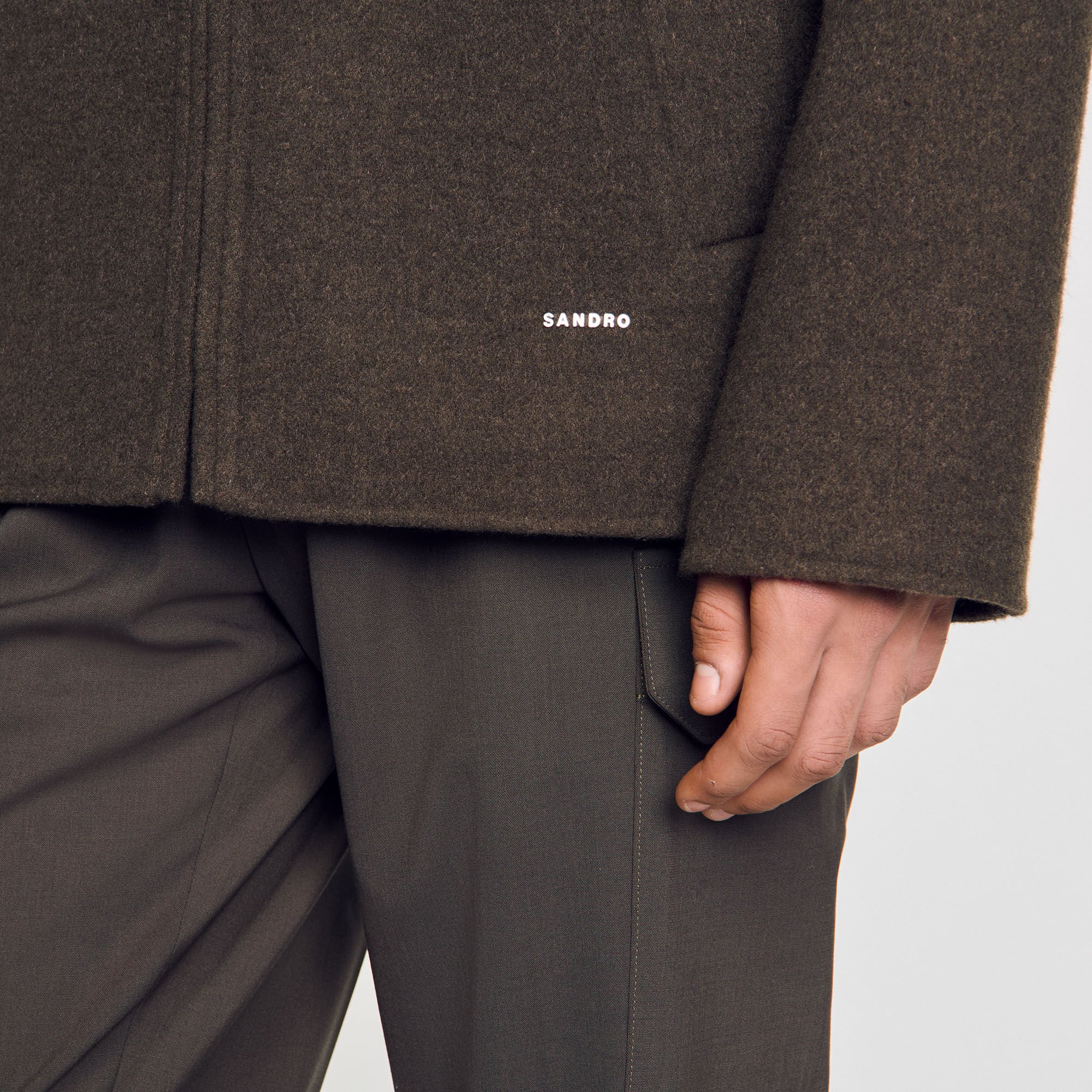 Hooded windbreaker green for Men | Sandro Paris