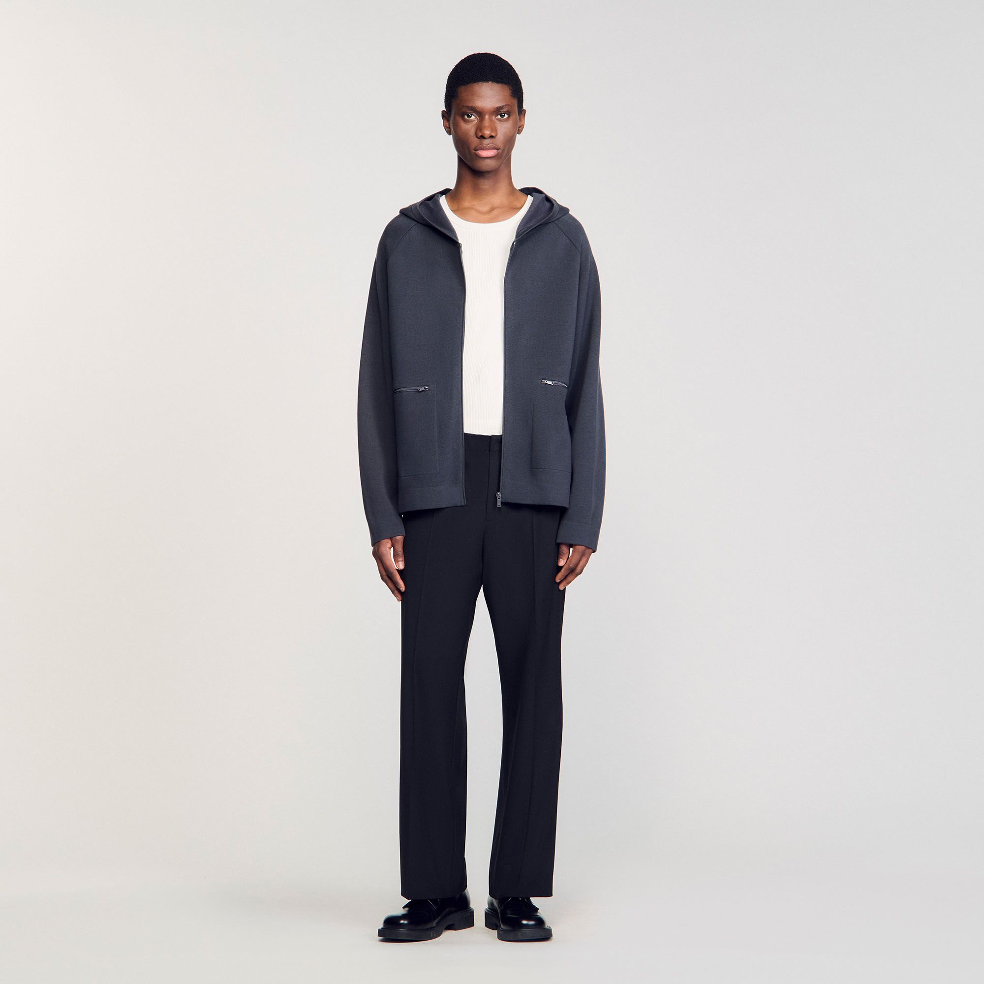 Milano knit hooded cardigan