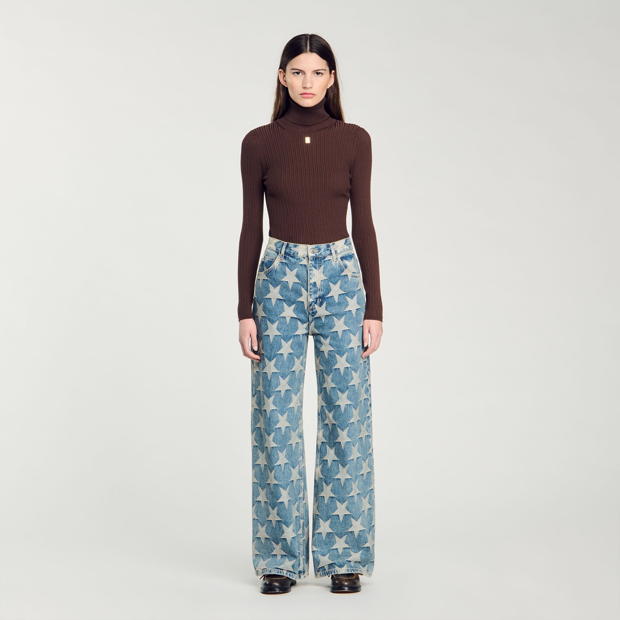 Starry jacquard jeans