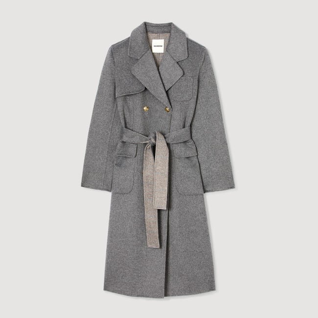 Double-faced check coat