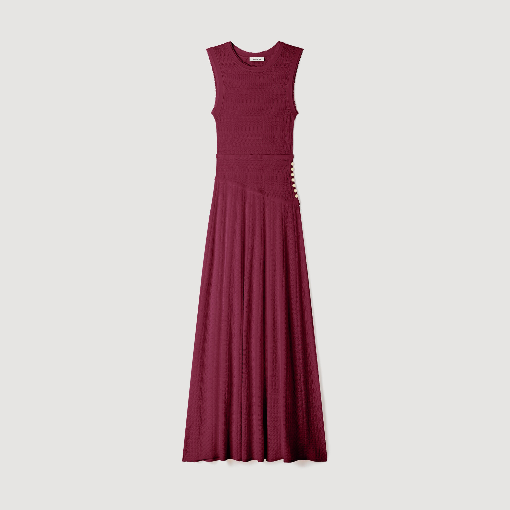 Pointelle knit maxi dress