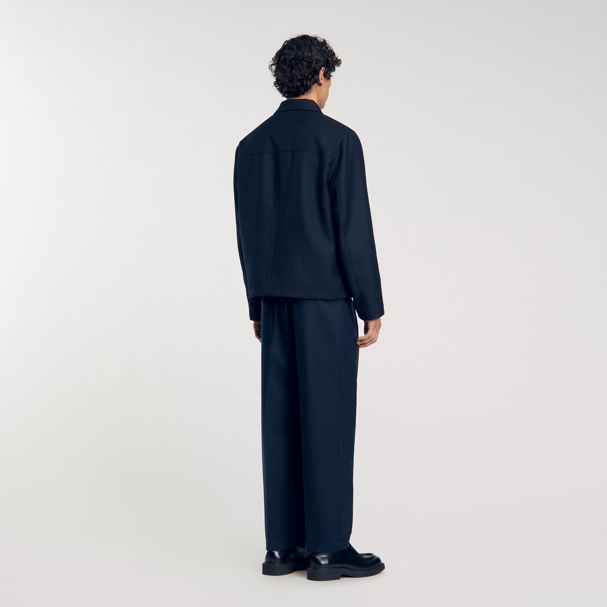 Zip-up jacket blue for Men | Sandro Paris
