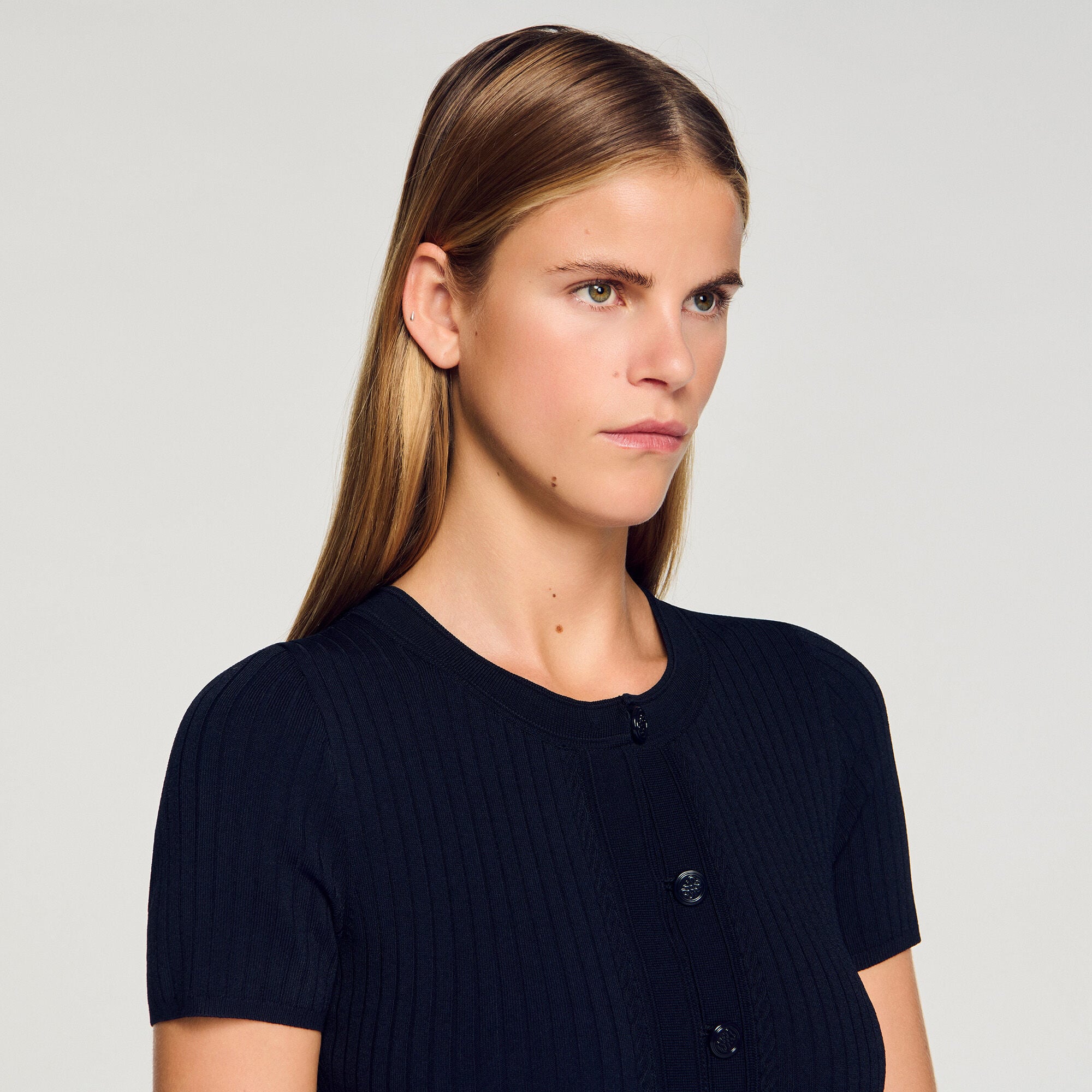 Knit maxi dress in Navy Blue for Women | Sandro Paris