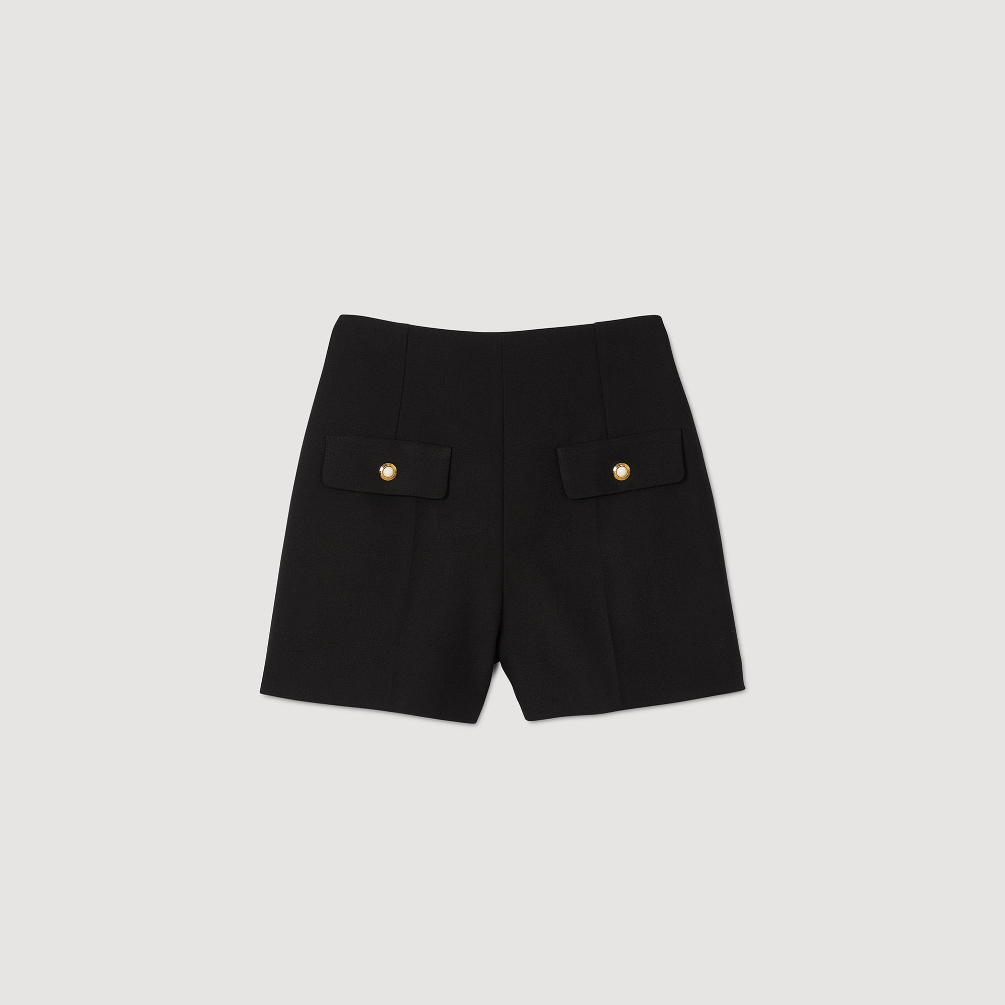 High-waisted shorts black / gray For Women | Sandro Paris