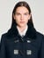Long coat with removable fur collar
