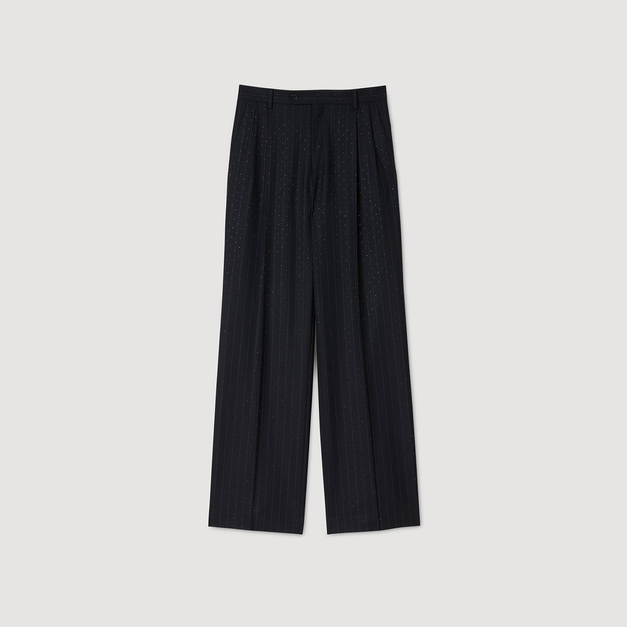 Rhinestone striped trousers