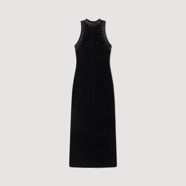 Rhinestone velvet maxi dress - Women | Sandro