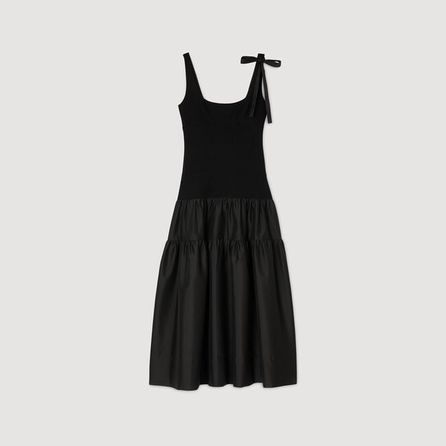 Maxi dual-material dress