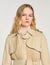 Pleated trench coat with belt