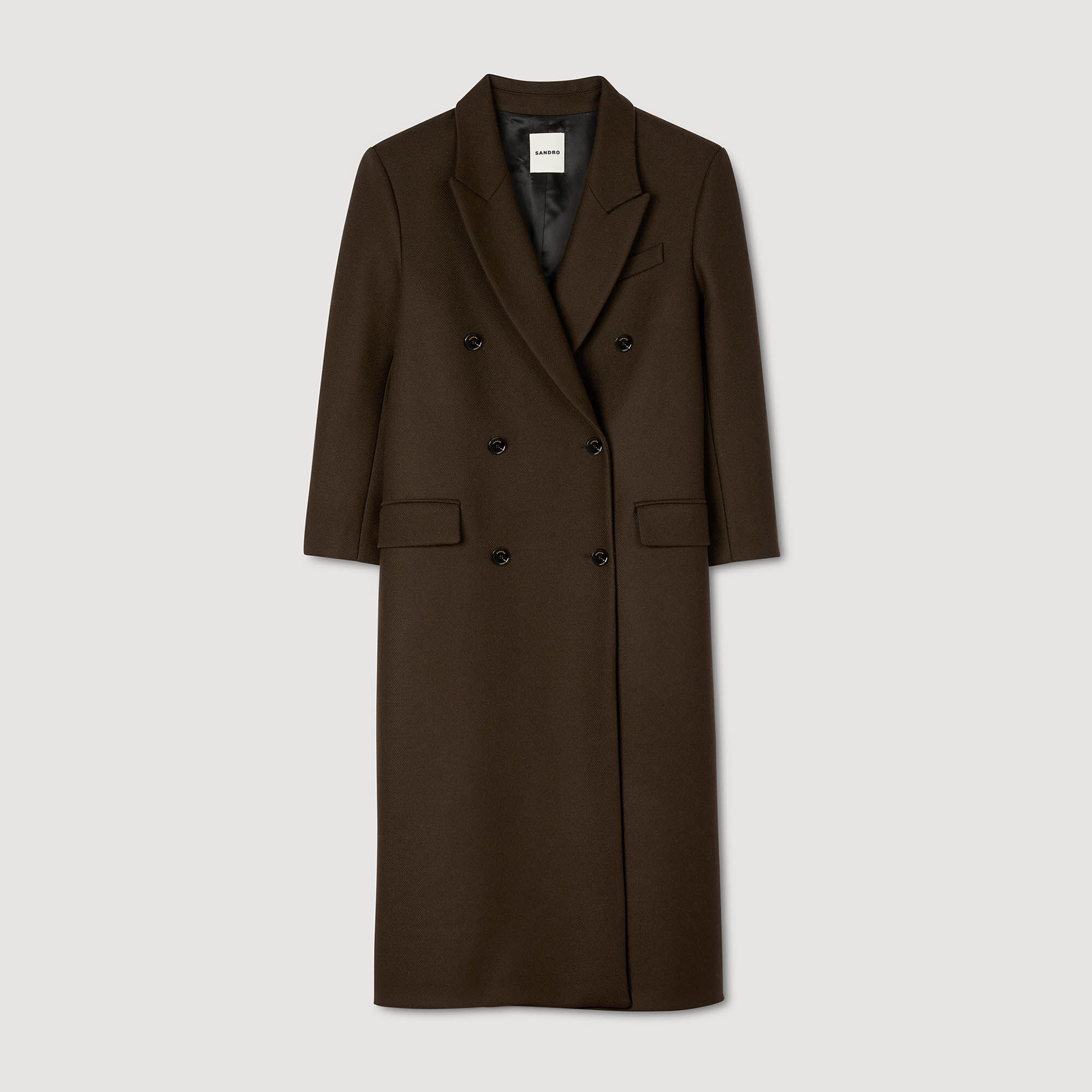 sandro paris  コート Long coat black / gray For Women | Sandro Paris