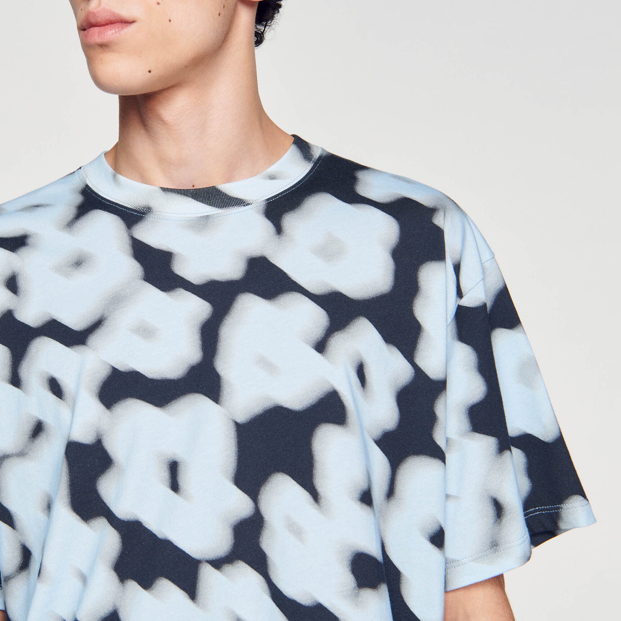 Blurry floral cotton T-shirt