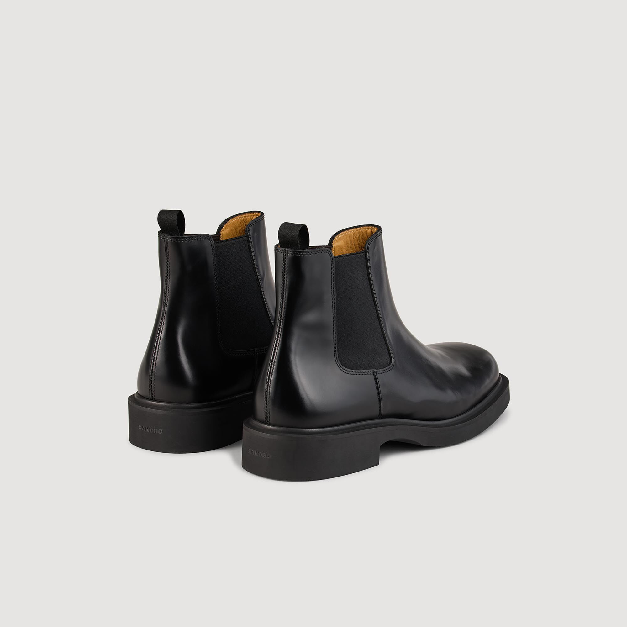 Glazed leather Chelsea boots