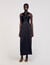 Slit satin-effect maxi dress