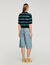 Polo-neck striped sweater