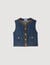 Denim and leather top