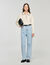 Contrast polo-neck knit sweater