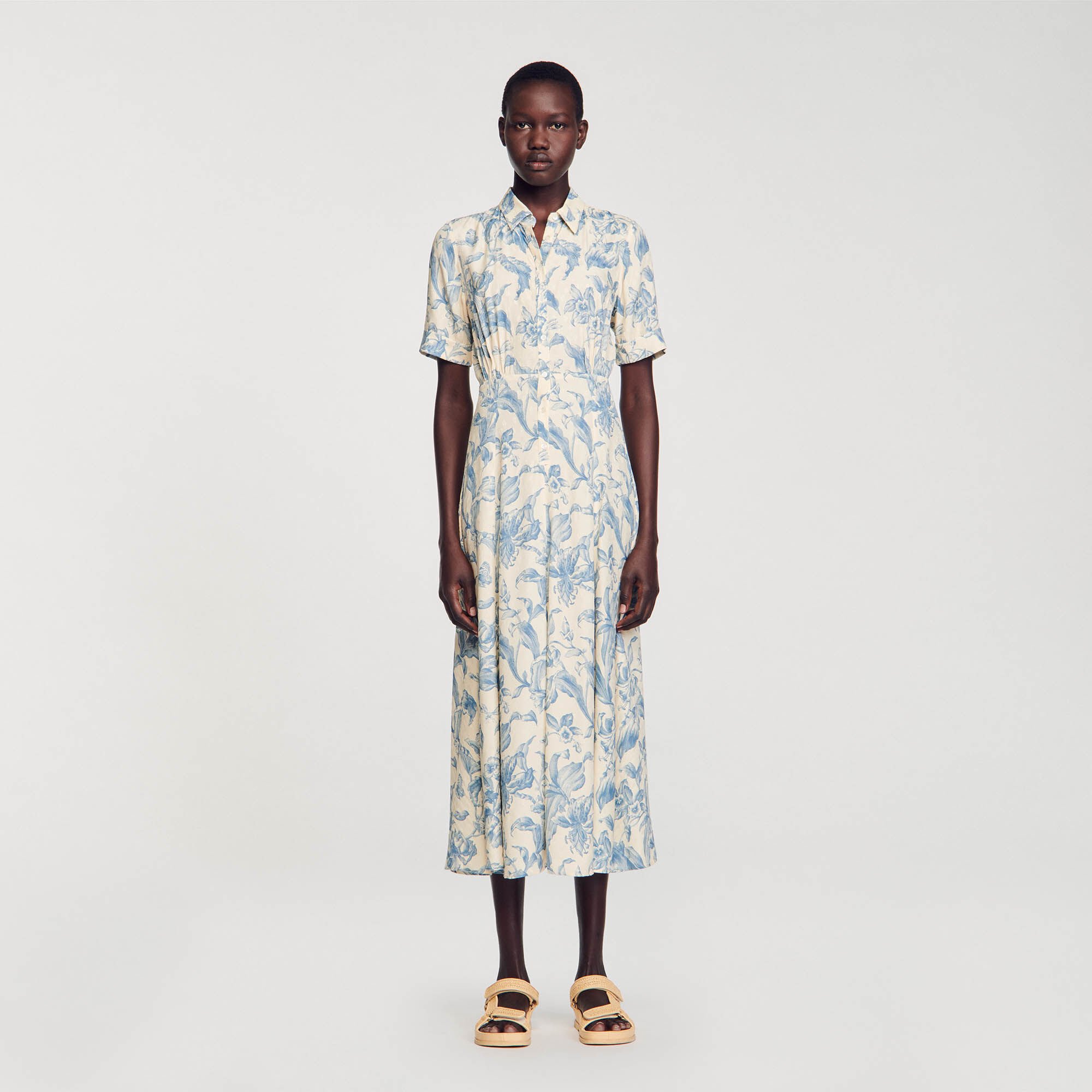 Floral shirt dress