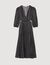 Long printed dress with pleats