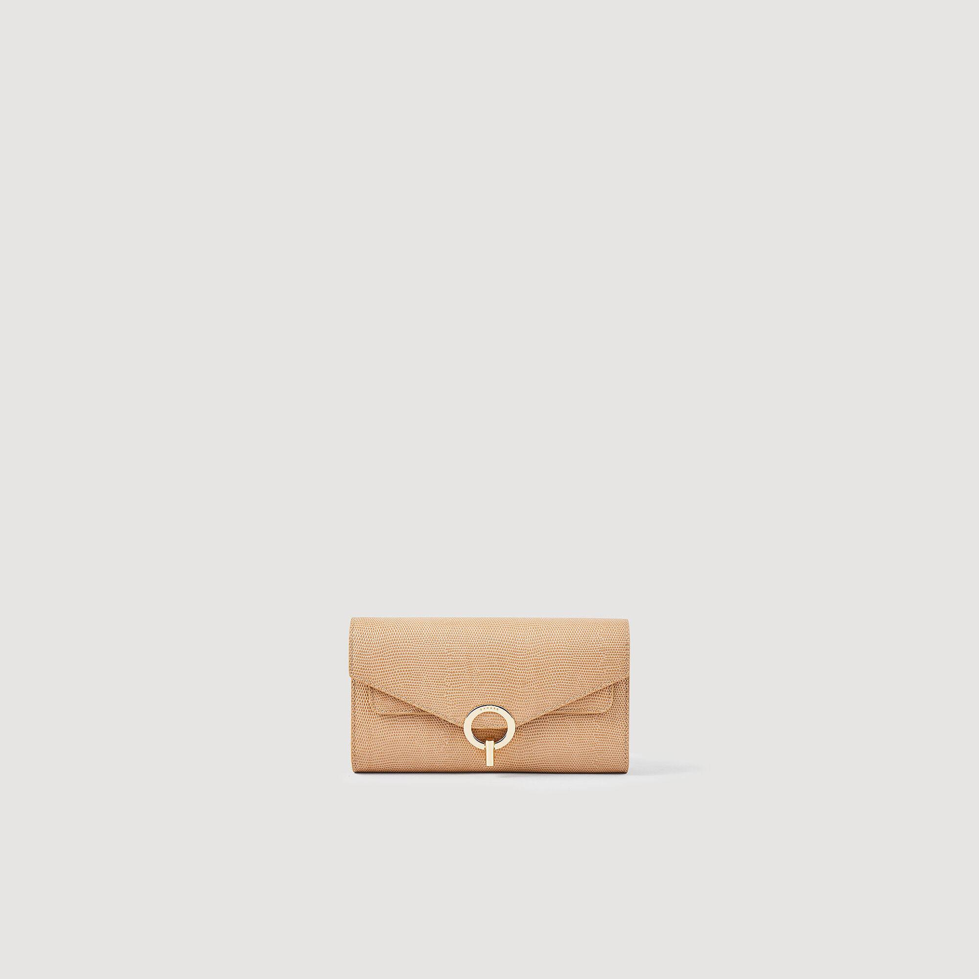 Yza Pocket clutch bag Natural Sandro Paris