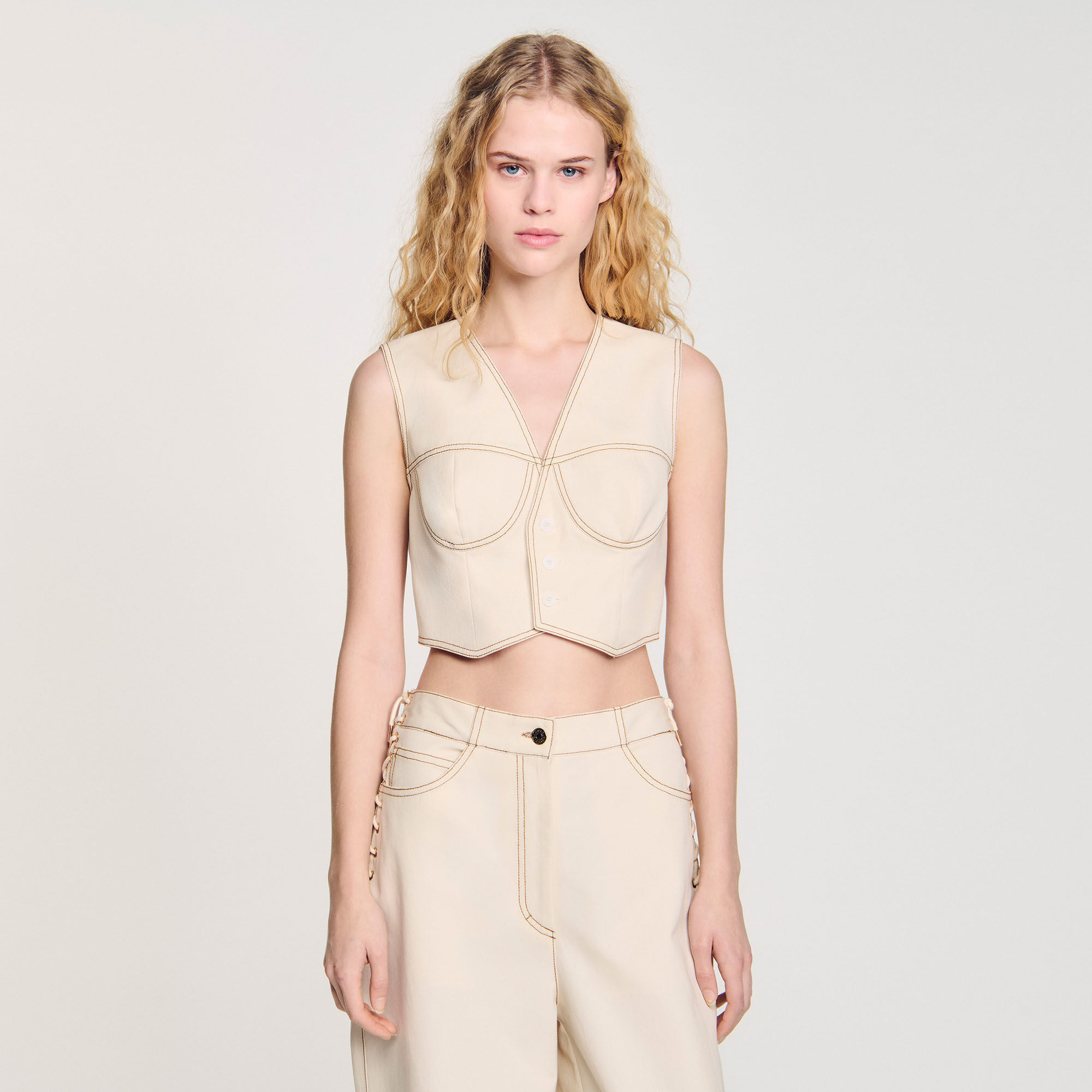 【海外限定】Sandroジャケット☆Cropped contrast-stitching str SANDRO cropped tweed jacket 38 | eBay