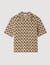 Rope jacquard cardigan shirt