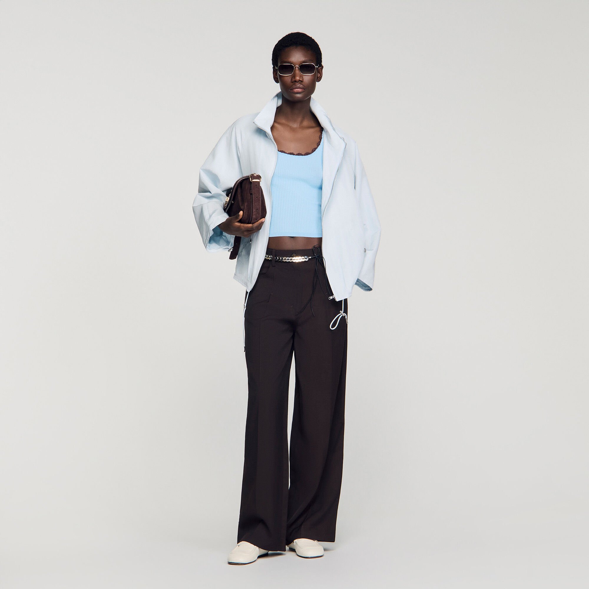 Crochet detail knit top