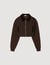 Cropped dual-fabric jacket
