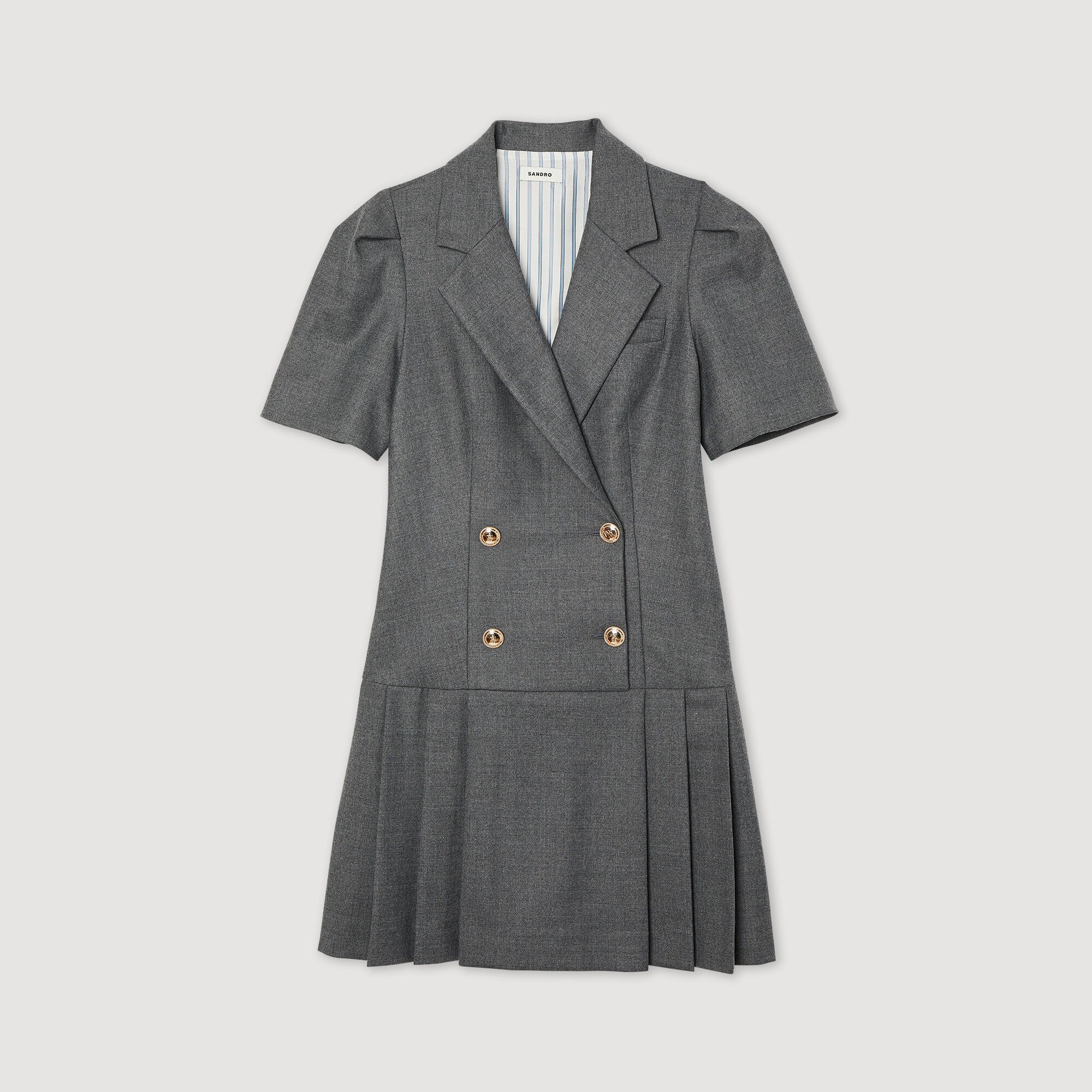 Short dress with tailored collar