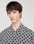 Square cross motif flowing shirt