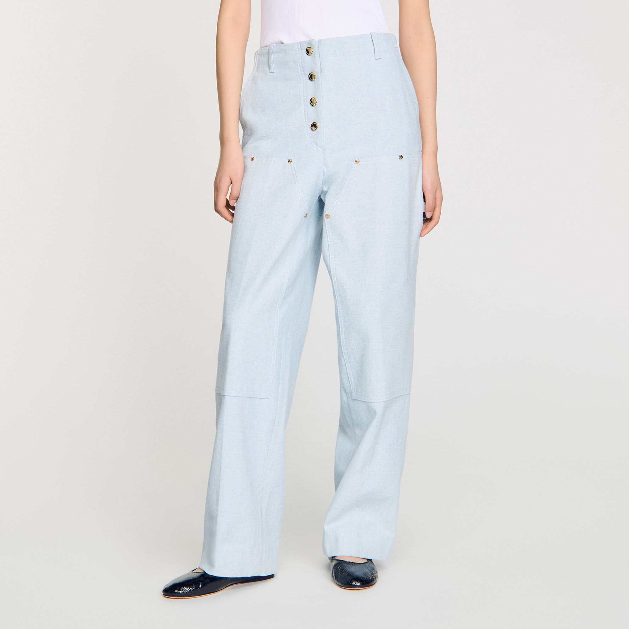 Carpenter jeans blue For Women | Sandro Paris