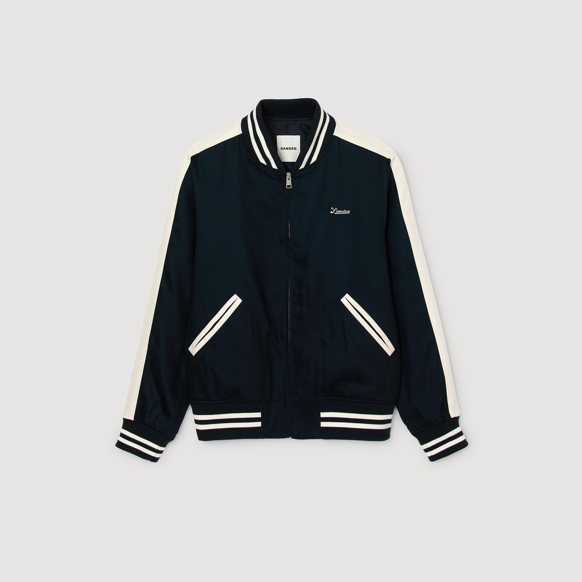 Zip-up varsity jacket
