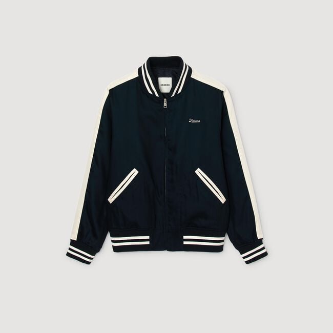 Zip-up varsity jacket