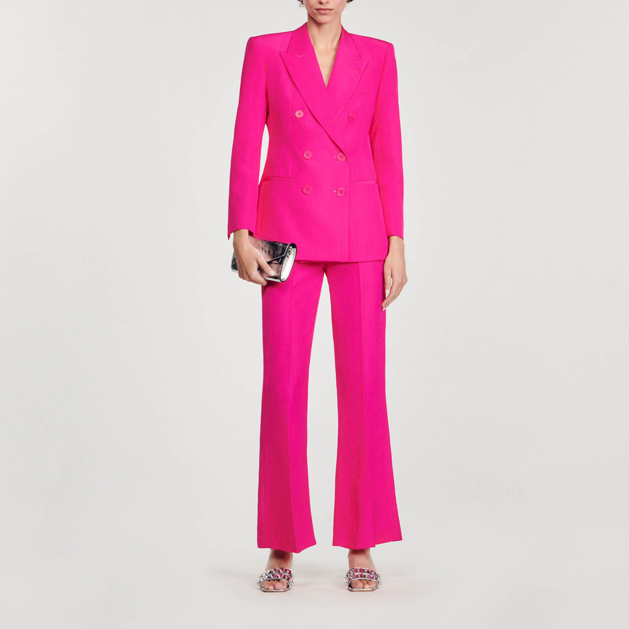 Sandro Paris peak-lapel single-breasted blazer - Blue